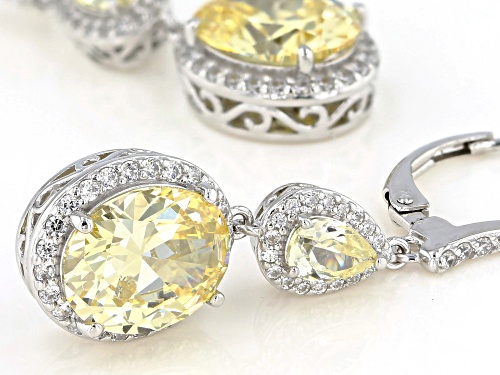 Vanna K™For Bella Luce®13.84ctw Canary And White Diamond Simulants Platineve®Earrings (9.24ctw DEW)