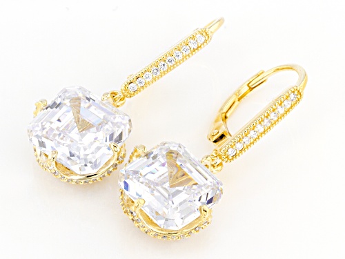 Vanna K ™ For Bella Luce ® 17.41ctw Asscher Cut White Diamond Simulant Eterno ™ Yellow Earrings