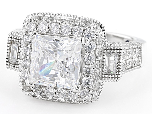 Vanna K™ For Bella Luce® 7.28ctw White Diamond Simulant Platineve™ Ring (4.41ctw DEW) - Size 8