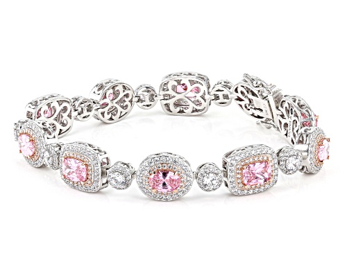 Vanna K™ Bella Luce® 21.63ctw Pink and White Diamond Simulants Platineve® Bracelet (13.10ctw DEW) - Size 8