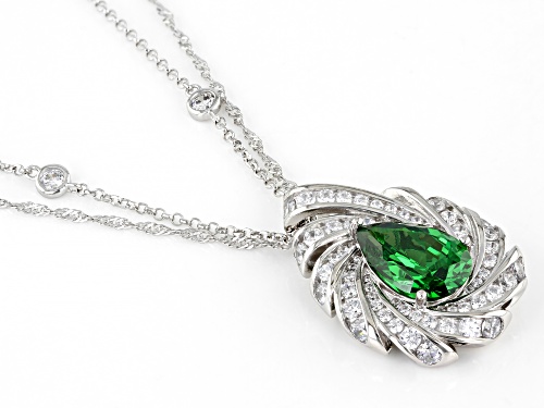 Vanna K™ Bella Luce®11.55ctw Emerald & Diamond Simulants Platineve®Hawaii Collection Pendant/Chain