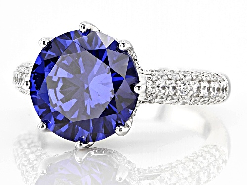 Vanna K™ For Bella Luce® 9.14ctw Tanzanite And White Diamond Simulants Platineve® Ring - Size 9
