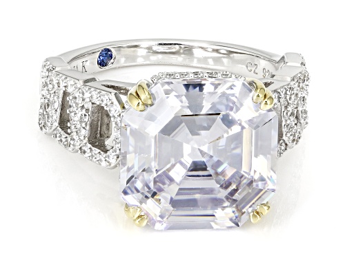 Vanna K™ For Bella Luce® 13.23ctw White Diamond Simulant Platineve® Asscher Cut Ring(8.01 ctw DEW) - Size 8
