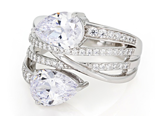 Vanna K™ For Bella Luce® 6.79ctw White Diamond Simulant Platineve® Ring(4.12ctw DEW) - Size 6