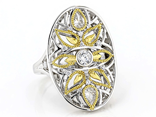 Vanna K™ For Bella Luce® 1.04ctw White Diamond Simulant Platineve® And Eterno™ Yellow Ring - Size 7