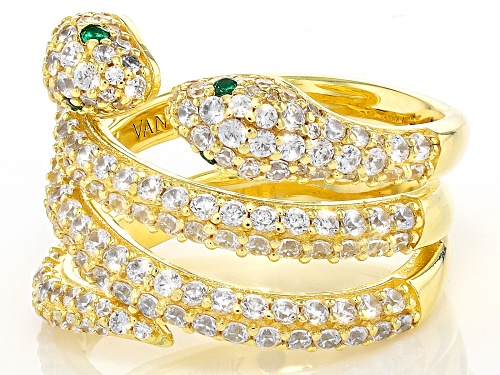 Vanna K™ For Bella Luce® 5.16ctw Emerald And White Diamond Simulants Eterno™ Yellow Snake Ring - Size 6