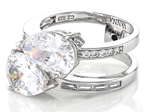Vanna K™ For Bella Luce® 9.85ctw White Diamond Simulant Platineve® Ring(5.96ctw DEW) - Size 7
