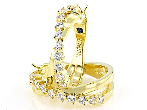 Vanna K™ For Bella Luce® 1.08ctw White Diamond Simulant Eterno™ Yellow Hoops