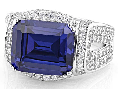 Vanna K™ For Bella Luce® 12.46ctw Tanzanite And White Diamond Simulants Platineve® Ring - Size 8