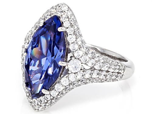 Vanna K™ For Bella Luce® 7.98ctw Tanzanite And White Diamond Simulants Platineve® Ring - Size 6