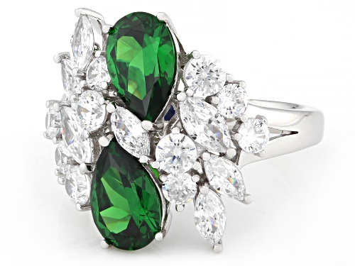 Vanna K™ For Bella Luce® 7.24ctw Emerald And White Diamond Simulants Platineve® Ring - Size 9
