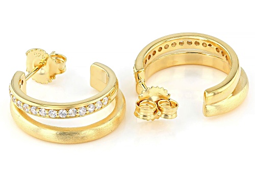 Vanna K™ For Bella Luce® 0.81ctw White Diamond Simulant Eterno™ Yellow J-Hoop Earrings