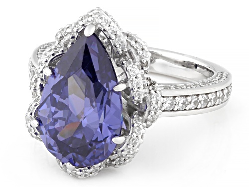 Vanna K™ For Bella Luce® 8.96ctw Tanzanite And White Diamond Simulants Platineve™ Ring - Size 6