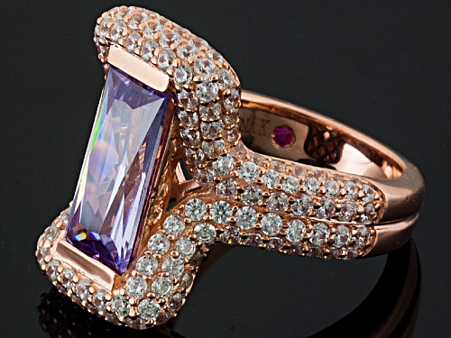 Kolore By Vanna K™8.49ctw Bella Luce ® Lavender & White Diamond Simulants Eterno™ Rose Ring - Size 8