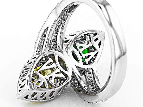 Kolore By Vanna K ™ 6.07ctw Green Sapphire,Canary, And White Diamond Simulants Platineve®Ring - Size 8