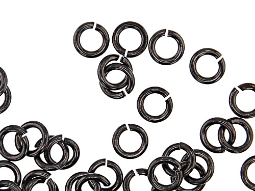 Vintaj 18 Gauge Jump Rings in Black Hematite Tone Over Brass Appx 5mm Appx 90 Pieces