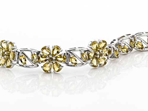5.22CTW MARQUISE,PEAR SHAPE, ROUND BRAZILIAN CITRINE RHODIUM OVER STERLING SILVER BRACELET - Size 8