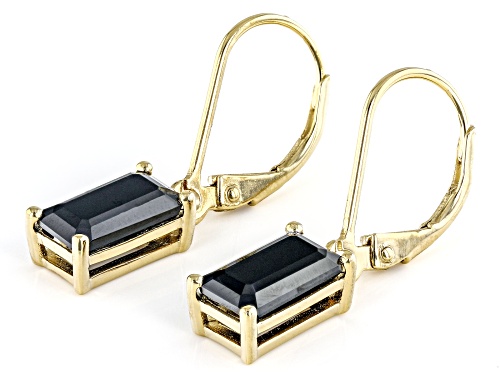 3.40ctw Black Spinel 18k Yellow Gold Over Sterling Silver Earrings