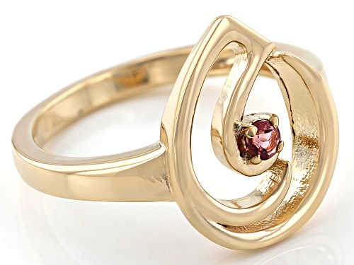 0.07ct Color Shift Garnet 18k Yellow Gold Over Sterling Silver Music Note Ring - Size 9