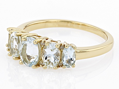 1.62ctw Aquamarine and 0.04ctw White Diamond 18k Yellow Gold Over Sterling Silver Ring - Size 10