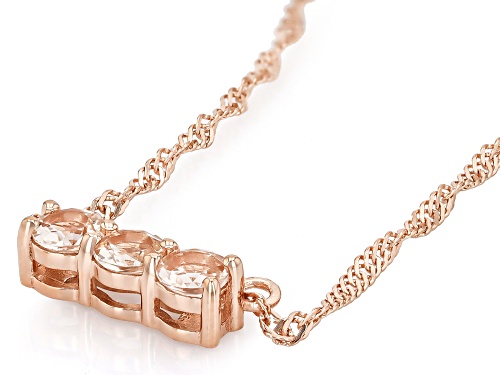 0.59ctw Round Morganite 18k Rose Gold Over Sterling Silver Necklace - Size 18