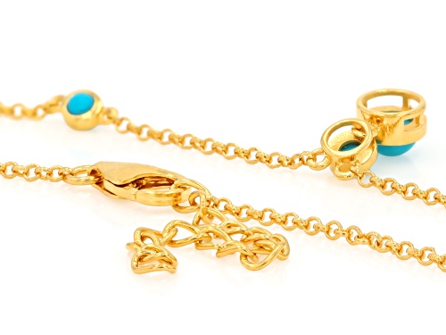 3mm, 4mm, 6mm Sleeping Beauty Turquoise 18k Yellow Gold Over Sterling Silver Necklace