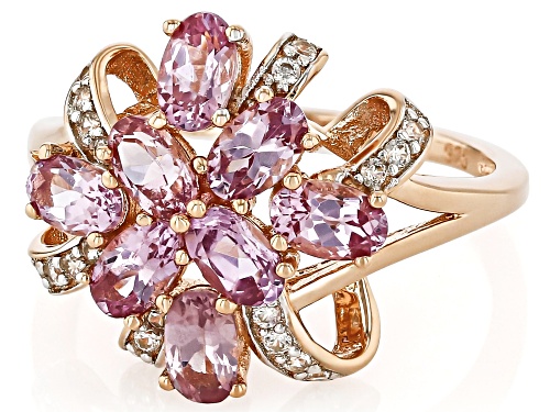2.23ctw Color Shift Garnet With 0.19ctw White Zircon 18k Rose Gold Over Sterling Silver Ring - Size 9