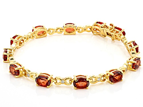 7.34ctw Red Labradorite With 0.20ctw White Zircon 18k Yellow Gold Over Sterling Silver Bracelet - Size 8