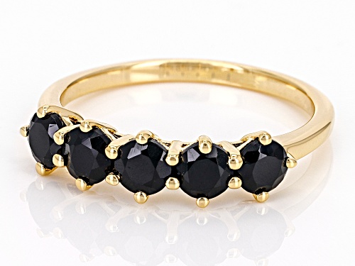 1.28ctw Black Spinel 18k Yellow Gold Over Sterling Silver Ring - Size 7