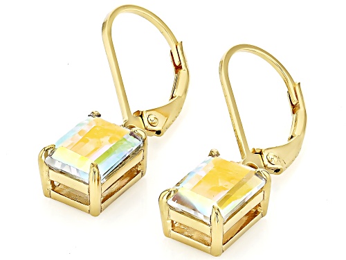3.40ctw Mercury Mystic Topaz® 18k Yellow Gold Over Sterling Silver Earrings