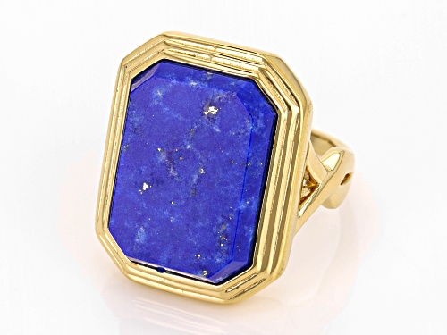 18x13mm Lapis Lazuli 18k Yellow Gold Over Sterling Silver Ring - Size 9