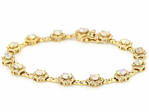 2.62ctw Ethiopian Opal 18k Yellow Gold Over Sterling Silver Bracelet - Size 8
