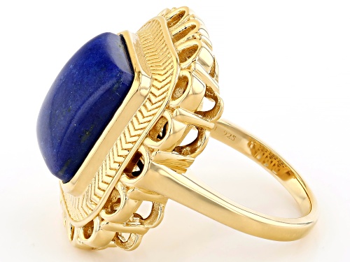 12x10mm Lapis Lazuli 18k Yellow Gold Over Sterling Silver Ring - Size 10