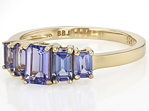1.33ctw Rectangular Octagonal Tanzanite 18k Yellow Gold Over Sterling Silver Ring - Size 8
