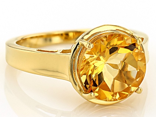 2.70ct Citrine 18k Yellow Gold Over Sterling Silver Ring - Size 8