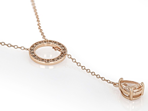 0.70ct Peach Morganite With 0.17ctw White Zircon 18k Rose Gold Over Sterling Silver Necklace