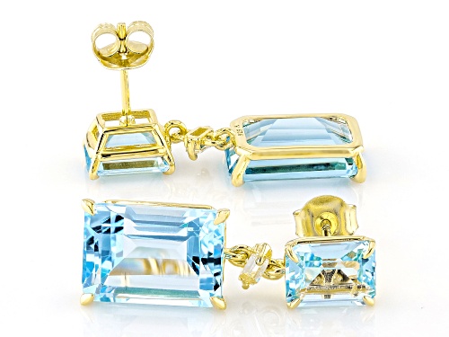 23.50ctw Glacier Topaz™ With 0.50ctw White Topaz 18k Yellow Gold Over Sterling Silver Earrings