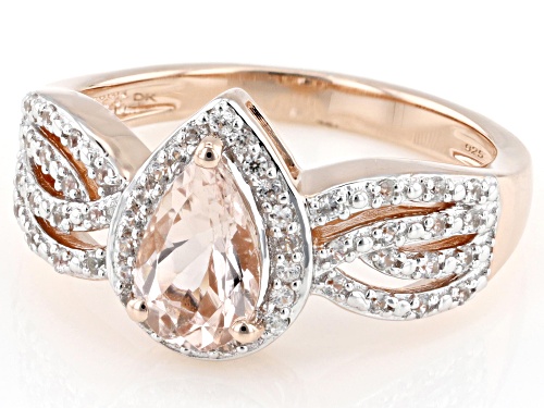 0.58ctw Morganite With 0.22ctw White Zircon 18k Rose Gold Over Sterling Silver Ring - Size 10