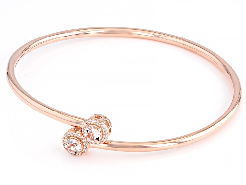 0.77ctw Peach Morganite With 0.14ctw White Zircon 18k Rose Gold Over Sterling Silver Bracelet - Size 8