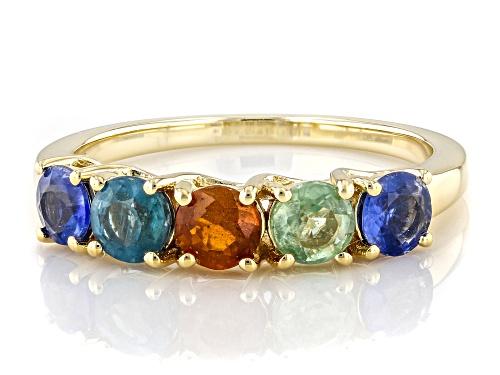 1.16ctw Multi Color Kyanite 18k Yellow Gold Over Sterling Silver Ring - Size 9