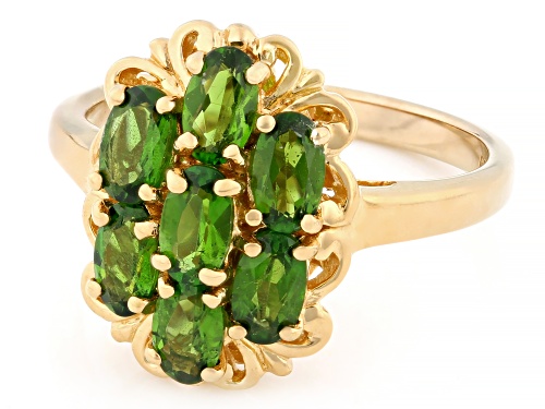 1.47ctw Chrome Diopside 18k Yellow Gold Over Sterling Silver Ring - Size 6