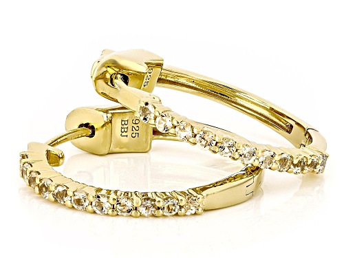 0.66ctw Imperial Topaz 18K Yellow Gold Over Sterling Silver Hoop Earrings