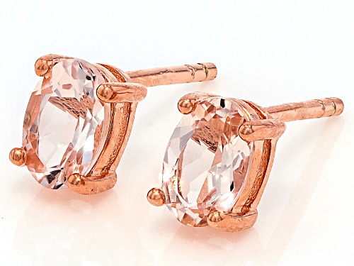 0.64ctw Peach Morganite 18k Rose Gold Over Sterling Silver Earrings