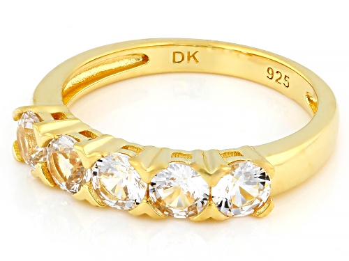 1.40ctw Lab Created White Sapphire 18k Yellow Gold Over Sterling Silver Ring - Size 7