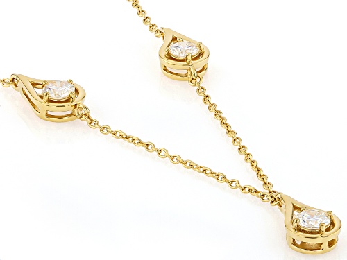 3.69ctw Strontium Titanate 18k Yellow Gold Over Sterling Silver Necklace - Size 18