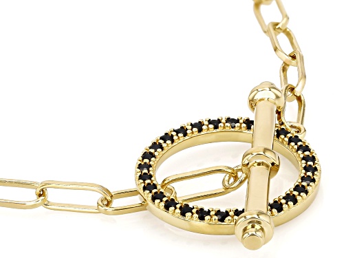 0.53ctw Black Spinel 18k Yellow Gold Over Sterling Silver Necklace - Size 18