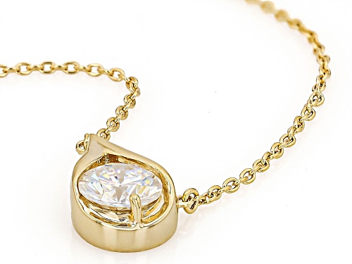 1.40ct Strontium Titanate 18k Yellow Gold Over Sterling Silver Necklace - Size 18