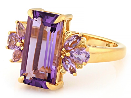 3.78ctw Canela Amethyst 18k Yellow Gold Over Sterling Silver Ring - Size 10