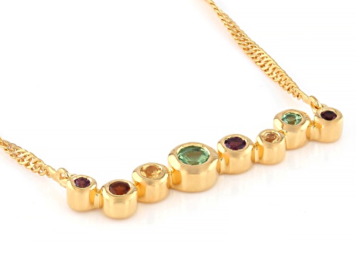 0.28ctw Multi Garnet 18k Yellow Gold Over Sterling Silver Necklace - Size 18