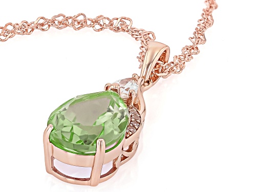 3.60ct Color Change Zandrite(R) With 0.30ctw White Zircon 18k Rose Gold Over Silver Pendant/Chain